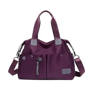Multi Pocket Handbag Waterproof Tote Bag Casual Nylon Shoulder Crossbody Lightweight Hobo Bag