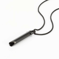 Vente chaude Méditation Soulagement Anxiété Stress Respiration Sifflet Pendentif Collier En Acier Inoxydable Bijoux Pour Femmes Et Hommes