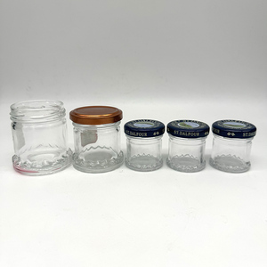 Pot en verre de miel droit d'usine de 25ml avec couvercle en métal étiquette et logo personnalisables pour nid d'oiseau de miel de confiture - Product Image 1