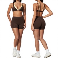 Soutien-gorge triangle uni effet seconde peau, fin, sans armatures, anti-transpiration, pour le sport et le fitness, ensemble 2 pièces, dos élégant, pour femme mince, collection automne