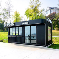 Maison conteneur créative de conception industrielle, polyvalente pour projets de loisirs extérieurs, idéale pour les salons de thé et les cafés