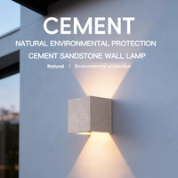 Lampe murale LED Disenky moderne pour extérieur, étanche, en ciment noir et blanc, carrée, haute luminosité, avec garantie de 2 ans
