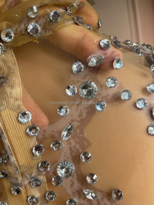 Novance – robe de soirée de luxe pour femmes, vêtements de styliste imprimés, Sexy, Mini, transparente, arabe, pierres de diamant brillantes, couronnes de concours - Product Image 6