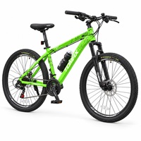 Vélo de montagne en acier OEM de 26 pouces, couleur verte, pour adulte, cadre en acier, cycle à vitesses