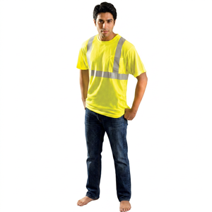T-shirts unisexes haute visibilité à manches courtes, vêtements de sécurité réfléchissants, travaux routiers, signalisation, polyester formel - Product Image 1