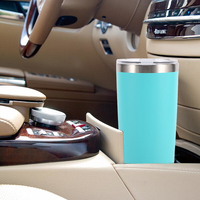 Logotipo personalizado que imprime tazas de viaje de acero inoxidable térmicas al vacío con recubrimiento en polvo de 20/30 oz con pajitas estilo americano