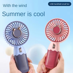Mini Portable USB Rechargeable Plastic <b>Fan</b> for Kids 5V Air Cooling Three Wind Options <b>Stand</b> Lanyard Wearable Table Installation - Product Image 3