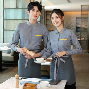 Áo sơ mi dài tay làm việc cho quầy lễ tân khách sạn Bánh nhân viên nhà hàng cho nhân viên phục vụ nhân viên thu ngân Loại đồng phục nhân viên dọn phòng - Product Image 5