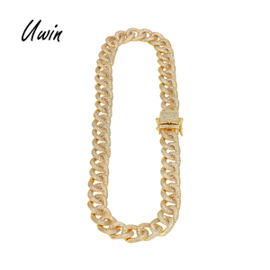 Hip Hop CZ Cuba Liên Kết Mens Vòng Cổ Màu Đen Bạc Vàng Cuba Liên Kết Iced Out Chuỗi Vòng Cổ - Product Image 2