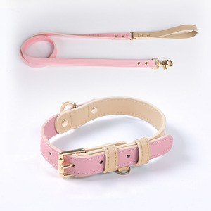 Gran oferta, correa de perro de cuero personalizada ajustable de lujo, collares para mascotas, conjunto de Collar y correa para perro - Product Image 3