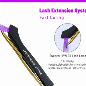 Pinzas con Luz UV para Extensiones de Pestañas, Lámpara LED para Pestañas con Pinzas, Luz UV LED para Curado de Pegamento de Pestañas, Luz Ultravioleta LED - Product Image 2