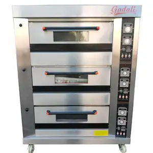 3 deck 6 trays commercial gas bakery baking oven for bread