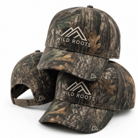 Casquette de baseball personnalisée en camouflage Real Tree pour activités de plein air, broderie 3D Wild Roots Mountain, pour les aventures