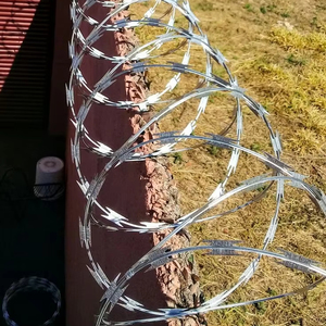 Fil <span class=keywords><strong>barbelé</strong></span> galvanisé en spirale avec clips en acier inoxydable, fil concertina anti-corrosion pour la sécurité des clôtures de frontières - Product Image 1