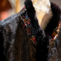 Nouveau Gilet Femme Style Chinois en Soie de Mûrier Brocart Song, Broderie Paon Exquise, Fourrure de Vison et Soie de Mûrier, Coupe Ample Doublée 5591