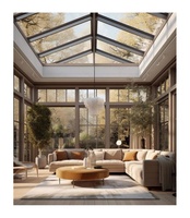Panneaux de toit en verre feuilleté trempé plat de sécurité pour lucarne sur mesure CBMmart, serres en verre, véranda en aluminium, salles de jardin modernes en verre