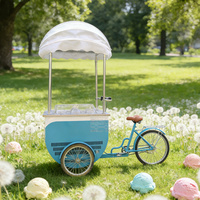Chariot à glaces italien sur roues, tricycle, camion de vente ambulante, vélo alimentaire