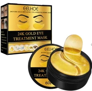 Private Label 24K Gold Augen maske Hydro gel Kollagen Augenklappen Augen maske Blatt Gel unter Augen maske