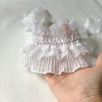 RYL Promotion Exceptionnelle : Tissu en Dentelle Française 3D Faite Main, Plissée, Volantée, pour Bordures et Accessoires de Robe