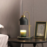 Lampu penghangat lilin dasar marmer terlaris dengan Timer & redup, tinggi tiang dapat diatur Melter lilin listrik untuk dekorasi rumah
