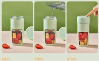 Harga Pabrik China 380ml PP+ABS Enam Bilah OEM Warna USB Baterai 1300mAh Mini Juicer untuk Peralatan Rumah Tangga dengan Sampel Gratis