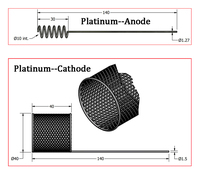 40*40mm Électrode nette en platine de pureté 99.95% Contre-électrode en platine