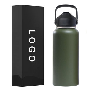 Bouteille d'eau en acier inoxydable gravée au laser de haute qualité avec logo personnalisé, gourde isotherme portable pour l'extérieur avec poignée et couvercle - Product Image 5