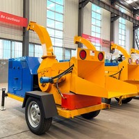Broyeur de branches de bois mobile de taille moyenne, double usage diesel/électrique, pour palettes en bois, fendeuse cinétique de bûches, moteur, engrenage, 2-5T/H
