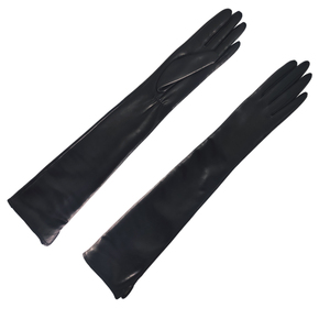 All'ingrosso delle signore di lusso vestito Sexy lungo nero di pelle di pecora Opera guanti in pelle - Product Image 5