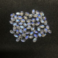 Hochwertiger AAA-Grad 7x9mm Natürlicher Regenbogen-Mondstein Multi-Fire Flacher Birnenförmiger Cabochon Kalibriert IGI-Zertifiziert Vivaaz Gems