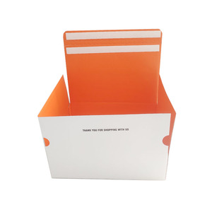 Boîte d'emballage de vêtements Boîte d'expédition orange en carton à fermeture éclair personnalisée avec fond de joint autobloquant et boîte fermée de 2 morceaux de ruban adhésif - Product Image 2