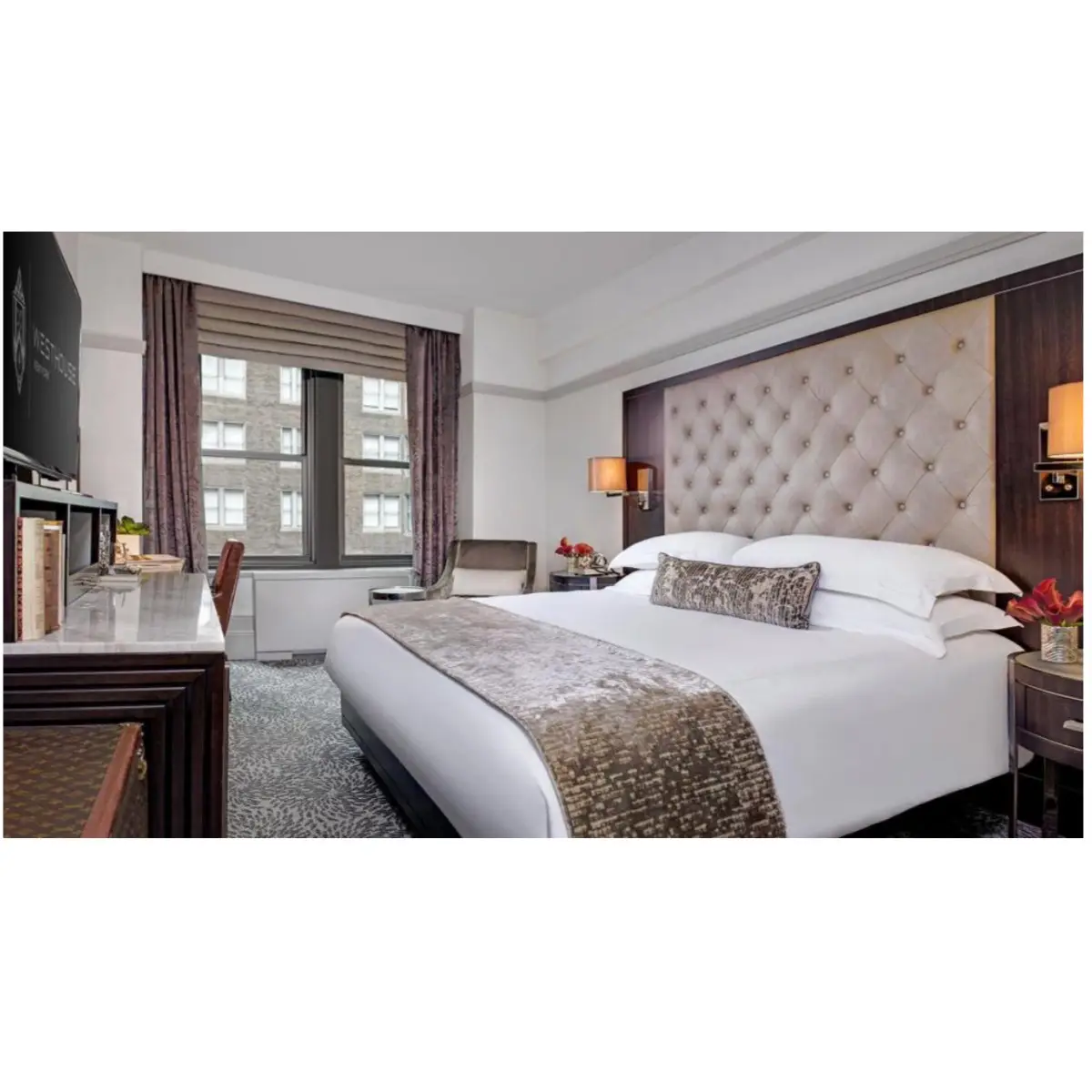 Hochwertige 5-Sterne-Hotelmöbel Deluxe London Riverside Hilton Hotel Schlafzimmer-Set Hilton Hotel möbel