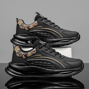 Zapatos deportivos transpirables de primavera para hombre, zapatos para correr con absorción de impactos de cuero, zapatillas ligeras de suela suave para jóvenes y estudiantes - Product Image 5