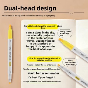 Marqueur double-tête fluorescent 6 couleurs <span class=keywords><strong>TOME</strong></span> de haute qualité pour notes manuscrites et usages multiples. - Product Image 4