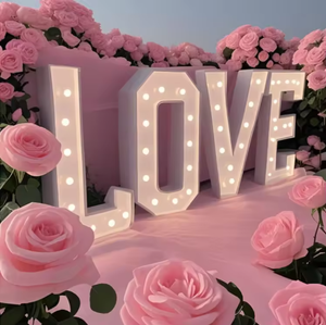 Lettre lumineuse géante 3D LED personnalisée de 3 pieds, ampoule lumineuse, lettres lumineuses 'Hey Baby Love' pour mariage, anniversaire, événement et décorations scolaires - Product Image 1