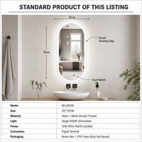 Miroir de salle de bain ovale à LED avec éclairage frontal, sans cadre, tactile, à intensité variable, 6500K, IP44, miroir éclairé mural pour hôtel boutique par Joystar