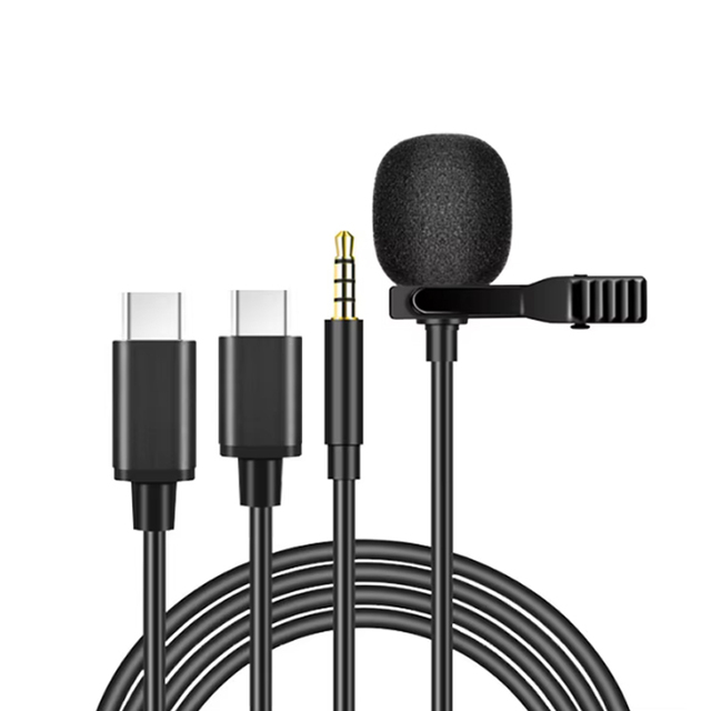 Wholesale Portable Lapel 3.5 mm Type c Lavalier Microphone for Smartphone Camera Livestream Recording