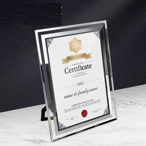A4 certificat honneur cadre prix certificat cadre suspendu mur cristal verre Table A5 lettre d'autorisation Photo <span class=keywords><strong>Fr</strong></span> - Product Image 2