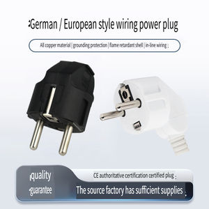 Kit d'assemblage de prise européenne <span class=keywords><strong>noir</strong></span> <span class=keywords><strong>blanc</strong></span> connecteur d'alimentation Euro coudé à 90 degrés avec carlin de câblage - Product Image 3