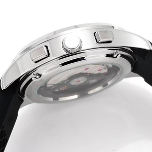 Classic Elite 42mm Stainless Steel Case <b>Automatic</b> <b>Chronograph</b> Tachymeter Sapphire Crystal Grey Dial Rubber Strap Mens New Watch - Product Image 4