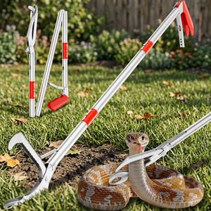 Snake <b>Holder</b> Hook Stick Durable Stainless Steel Manual Snake Catcher Surgical Protection Animal <b>Control</b> Pole Instrument Set - Product Image 3