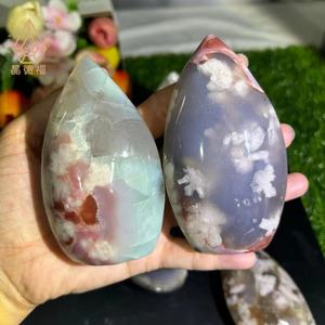 Adorno de ágata de flor <span class=keywords><strong>verde</strong></span> de cristal Natural Kindfull tallado a mano Fengshui <span class=keywords><strong>cuarzo</strong></span> tallado para decoración del hogar - Product Image 1