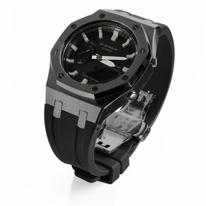 GA-2100 5th รุ่นสำหรับ <span class=keywords><strong>G</strong></span> <span class=keywords><strong>SHOCK</strong></span> Watch ตัวเรือนสแตนเลสสายซิลิโคนฝาโลหะและสายรัดยางรุ่นปรับปรุง - Product Image 4