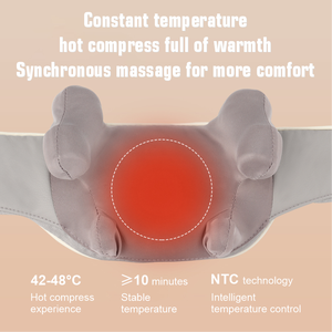 Masseur de cou à six roues chaud, beige, pour massage des tissus profonds des épaules, pétrissage du cou, minuterie de 10 minutes - Product Image 6