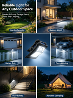 Lampe solaire à clipser, étanche IP65, lumière LED murale avec détecteur de mouvement, batterie au lithium rechargeable pour une utilisation en extérieur, dans le jardin et en camping