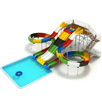 Toboggan aquatique pour enfants en gros, combo familial double toboggan, petit toboggan de parc aquatique en fibre de verre, plastique et acier inoxydable, Guangzhou