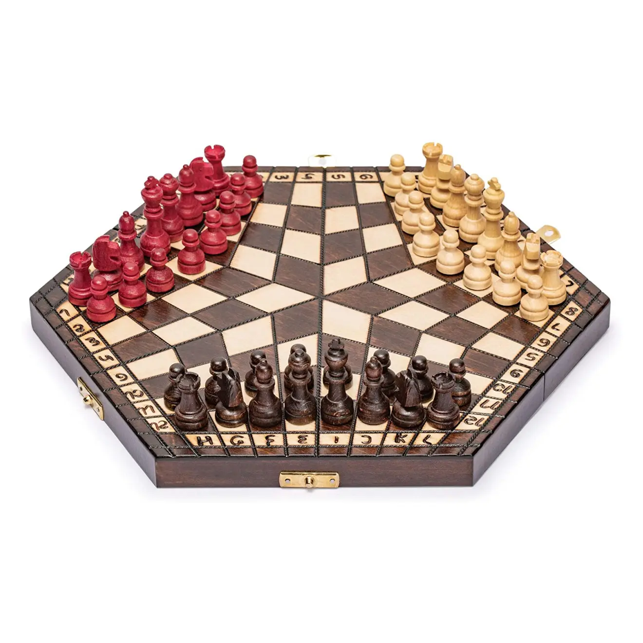 Juego de ajedrez vintage dgt clásico personalizado, tres jugadores, artesanías de madera, juego de mesa de ajedrez, caja de juegos