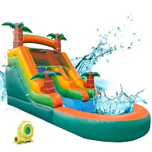 Corrediça de água inflável para adultos, 21x9x12 pés, PVC sólido resistente, piscina de água com respingo hermético