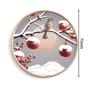 Customized Natural Scenery Asian Style Bird Printing Single Side <b>Small</b> Round Makeup Pocket <b>Mirror</b> - Product Image 5