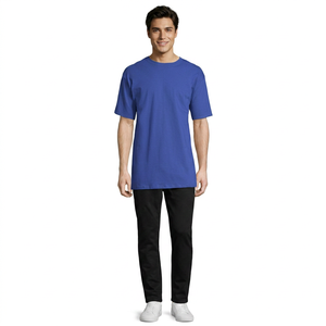 T-shirt personnalisé pour homme en coton de première qualité avec logo imprimé, t-shirt uni surdimensionné pour homme - Product Image 1